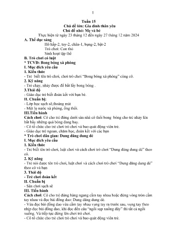 Giáo án Mầm non Lớp Nhà trẻ - Tuần 15 - Chủ đề: Mẹ và bé - Năm học 2024-2025 - Trường Mầm non Nậm Pung