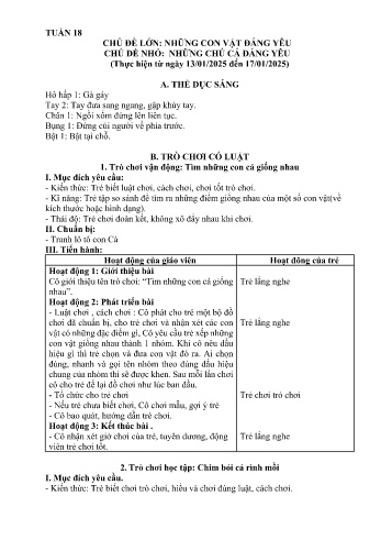 Giáo án Mầm non Lớp Nhà trẻ - Tuần 18 - Chủ đề: Những chú cá đáng yêu - Năm học 2024-2025 - Trường Mầm non Bát Xát