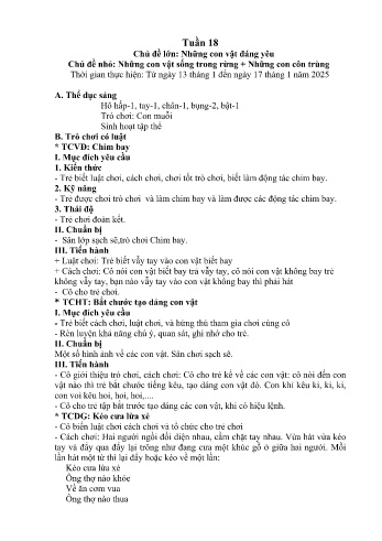 Giáo án Mầm non Lớp Nhà trẻ - Tuần 18 - Chủ đề: Những con vật sống trong rừng. Những con côn trùng - Năm học 2024-2025 - Trường Mầm non Nậm Pung