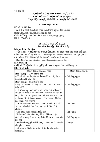 Giáo án Mầm non Lớp Nhà trẻ - Tuần 21 - Chủ đề: Một số loại quả - Năm học 2024-2025 - Trường Mầm non Bát Xát