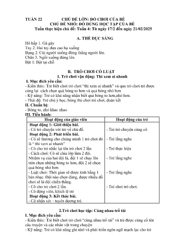 Giáo án Mầm non Lớp Nhà trẻ - Tuần 22 - Chủ đề: Đồ dùng học tập của bé - Năm học 2024-2025 - Trường Mầm non Bát Xát