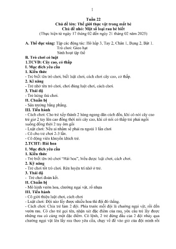 Giáo án Mầm non Lớp Nhà trẻ - Tuần 22 - Chủ đề: Một loại rau bé biết - Năm học 2024-2025 - Trường Mầm non Nậm Pung