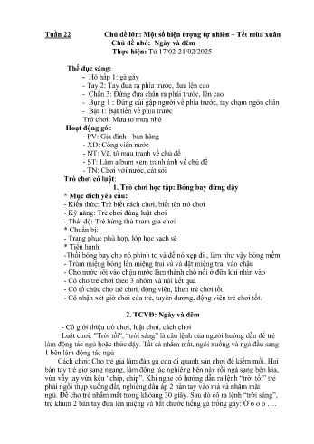 Giáo án Mầm non Lớp Nhà trẻ - Tuần 22 - Chủ đề: Ngày và đêm - Năm học 2024-2025 - Trường Mầm non Bản Qua