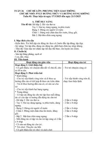 Giáo án Mầm non Lớp Nhà trẻ - Tuần 26 - Chủ đề: Phương tiện giao thông đường thủy và đường hàng không - Năm học 2024-2025 - Trường Mầm non Bát Xát