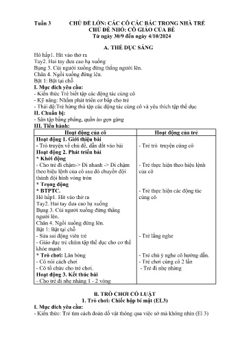 Giáo án Mầm non Lớp Nhà trẻ - Tuần 3 - Chủ đề: Cô giáo của bé - Năm học 2024-2025 - Trường Mầm non Bát Xát