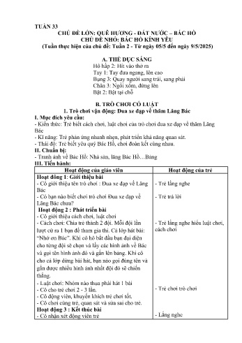 Giáo án Mầm non Lớp Nhà trẻ - Tuần 33 - Chủ đề: Bác Hồ kính yêu - Năm học 2024-2025 - Trường Mầm non Bát Xát