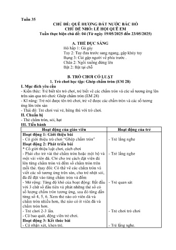 Giáo án Mầm non Lớp Nhà trẻ - Tuần 35 - Chủ đề: Lễ hội quê em - Năm học 2024-2025 - Trường Mầm non Bát Xát