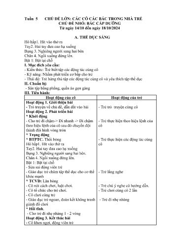 Giáo án Mầm non Lớp Nhà trẻ - Tuần 5 - Chủ đề: Bác cấp dưỡng - Năm học 2024-2025 - Trường Mầm non Bát Xát
