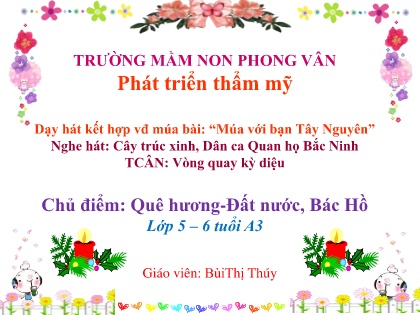Bài giảng Mầm non Lớp Lá - Chủ điểm: Quê hương. Đất nước. Bác Hồ - BùiThị Thúy