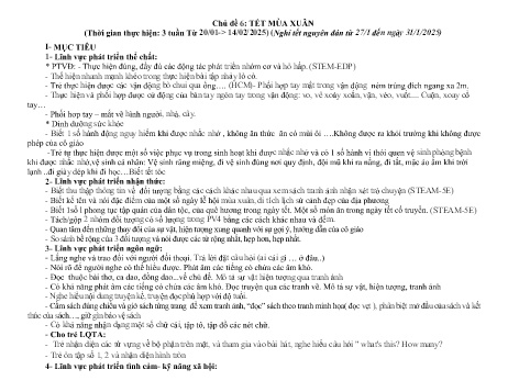 Giáo án Mầm non Khối Chồi - Chủ đề 6: Tết và mùa xuân - Năm học 2024-2025