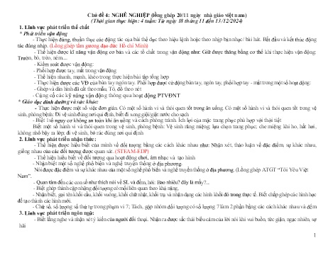 Giáo án Mầm non Khối Lá - Chủ đề 4: Nghề nghiệp (Lồng ghép 20/11 ngày Nhà giáo Việt Nam) - Năm học 2024-2025