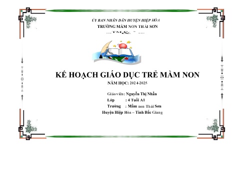 Giáo án Mầm non Lớp Chồi - Chủ đề 1: Trường Mầm non (Lồng ghép Tết Trung thu) - Năm học 2024-2025 - Nguyễn Thị Nhẫn