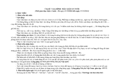 Giáo án Mầm non Lớp Chồi - Chủ đề 3: Gia đình - Năm học 2024-2025