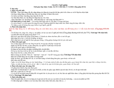 Giáo án Mầm non Lớp Chồi - Chủ đề 4: Nghề nghiệp (Lồng ghép 20/11) - Năm học 2024-2025