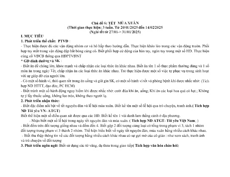 Giáo án Mầm non Lớp Chồi - Chủ đề 6: Tết và mùa xuân - Năm học 2024-2025