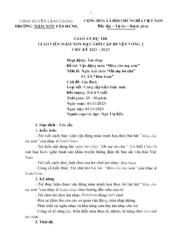 Giáo án Mầm non Lớp Chồi - Chủ đề: Gia đình - Năm học 2023-2024 - Ngô Thị Bền