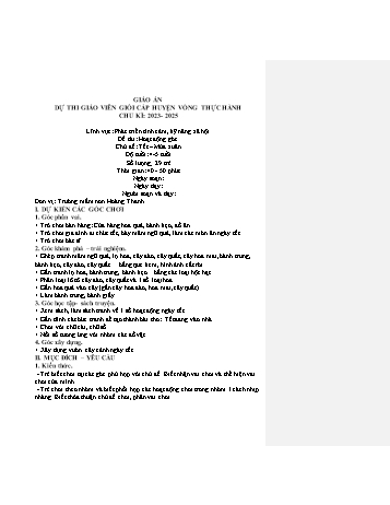 Giáo án Mầm non Lớp Chồi - Chủ đề: Tết. Mùa xuân - Đề tài: Hoạt động góc - Trường Mầm non Hoàng Thanh