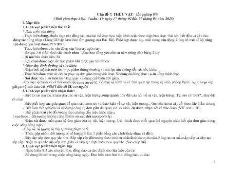 Giáo án Mầm non Lớp Lá - Chủ đề 7: Thực vật (Lồng ghép 8/3) - Năm học 2024-2025