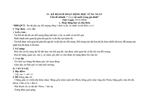 Giáo án Mầm non Lớp Lá - Chủ đề nhánh: Con vật nuôi trong gia đình - Năm học 2024-2025