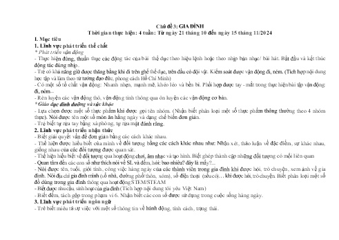 Giáo án Mầm non Lớp Lá - Chủ đề nhánh: Gia đình ngôi nhà của bé. Nhu cầu của gia đình - Năm học 2024-2025