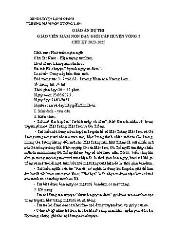 Giáo án Mầm non Lớp Lá - Chủ đề: Nước. Hiện tượng tự nhiên - Năm học 2024-2025 - Nguyễn Thu Hoài