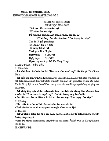 Giáo án Mầm non Lớp Mầm - Chủ đề: Nghề quen thuộc - Năm học 2024-2025 - Đỗ Thị Hồng Thúy