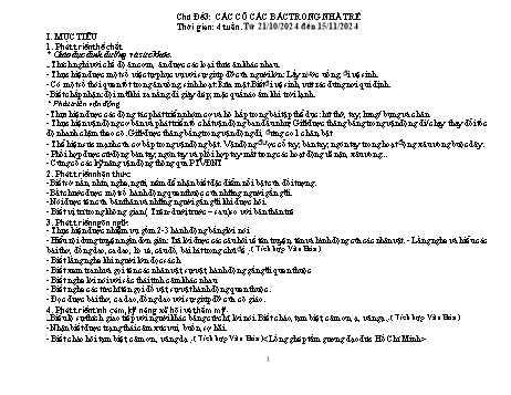 Giáo án Mầm non Lớp Nhà trẻ - Chủ đề 3: Các cô các bác trong nhà trẻ - Năm học 2024-2025