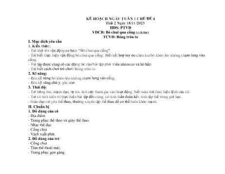 Kế hoạch bài dạy Mầm non Lớp Chồi - Tuần 1 - Năm học 2024-2025