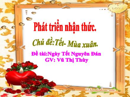 Bài giảng Mầm non Lớp Lá - Chủ đề: Tết. Mùa xuân - Đề tài: Ngày Tết Nguyên Đán - Vũ Thị Thùy