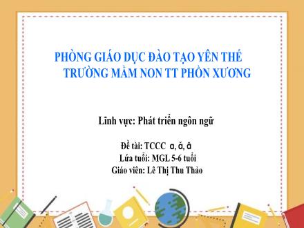 Bài giảng Mầm non Lớp Lá - Đề tài: Trò chơi chữ cái a, ă, â - Lê Thị Thu Thảo