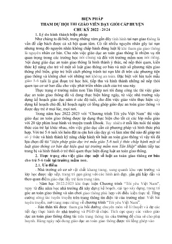 Biện pháp giáo dục trẻ mẫu giáo 5-6 tuổi ý thức chấp hành một số luật giao thông cơ bản đạt hiệu quả tại trường mầm non Tân Hiệp Hiệp