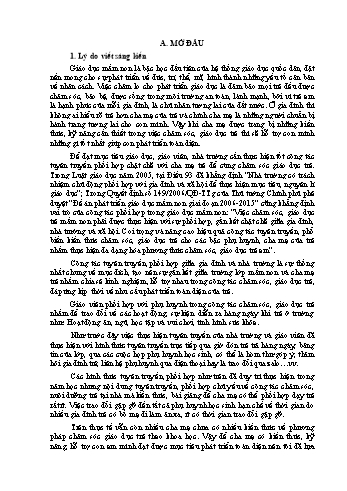 Giải pháp tăng cường công tác tuyên truyền, phối hợp với cha mẹ trẻ góp phần nâng cao chất lượng trong công tác chăm sóc giáo dục trẻ ở trường mầm non