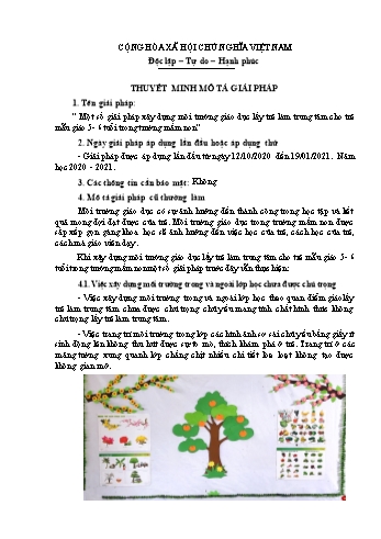 Một số giải pháp xây dựng môi trường giáo dục lấy trẻ làm trung tâm cho trẻ mẫu giáo 5- 6 tuổi trong trường mầm non