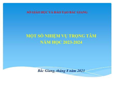 Một số nhiệm vụ trọng tâm năm học 2023-2024