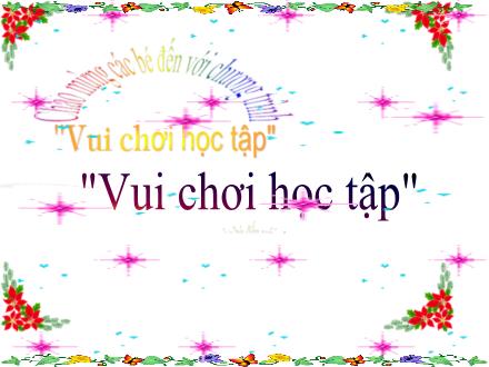 Bài giảng Màm non Lớp Chồi - Đề tài: Các ngày trong tuần